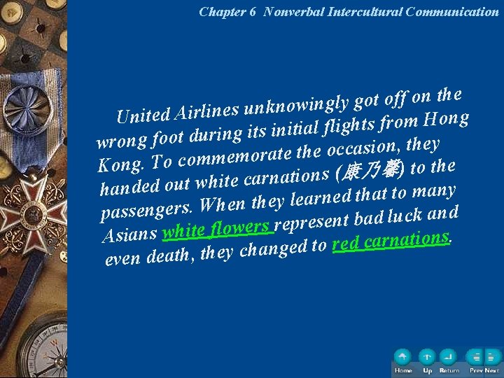 Chapter 6 Nonverbal Intercultural Communication e h t n o f f o t