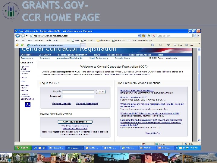 GRANTS. GOVCCR HOME PAGE 