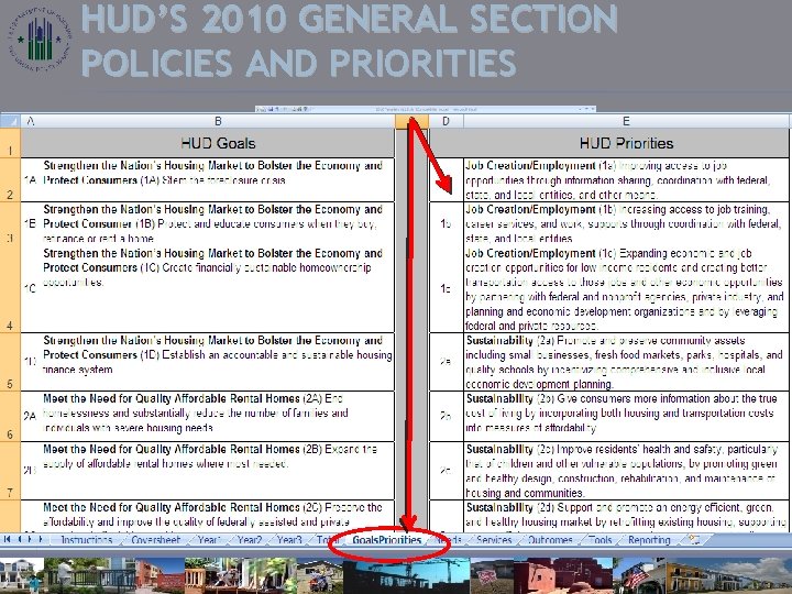 HUD’S 2010 GENERAL SECTION POLICIES AND PRIORITIES 