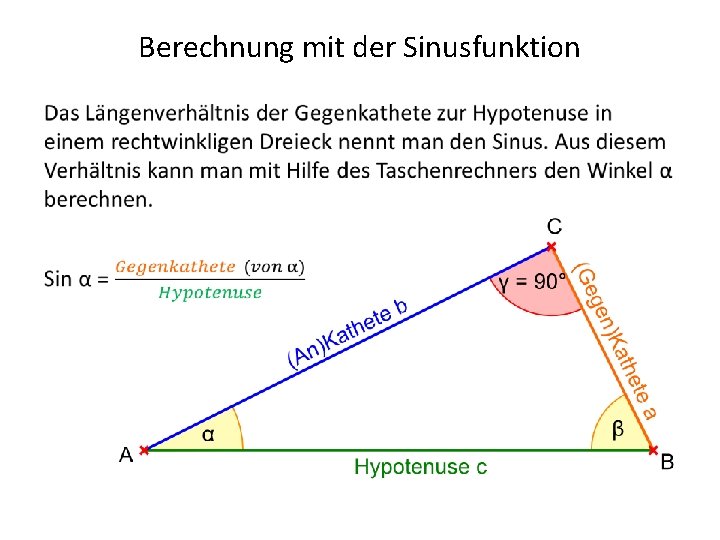 Berechnung mit der Sinusfunktion • 