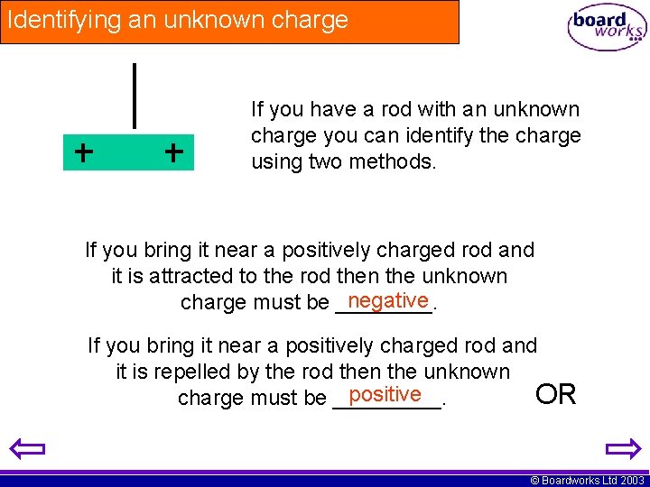 Identifying an unknown charge If you have a rod with an unknown charge you