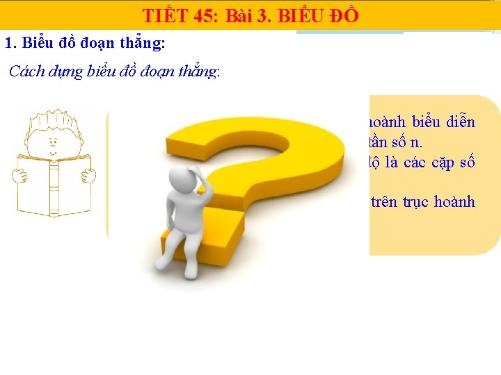 TIẾT 45: Bài 3. BIỂU ĐỒ 1. Biểu đồ đoạn thẳng: Cách dựng biểu