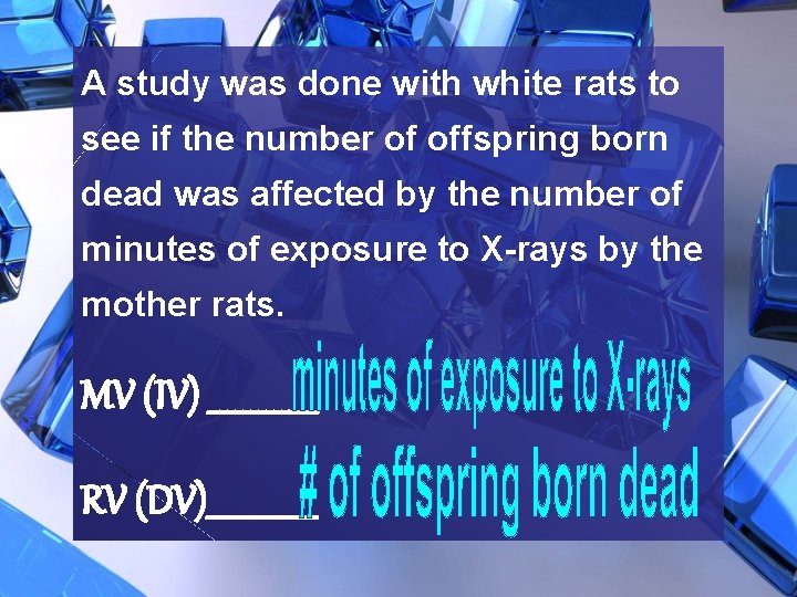 A study was done with white rats to see if the number of offspring