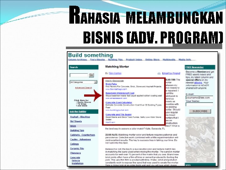 RAHASIA MELAMBUNGKAN BISNIS (ADV. PROGRAM) 