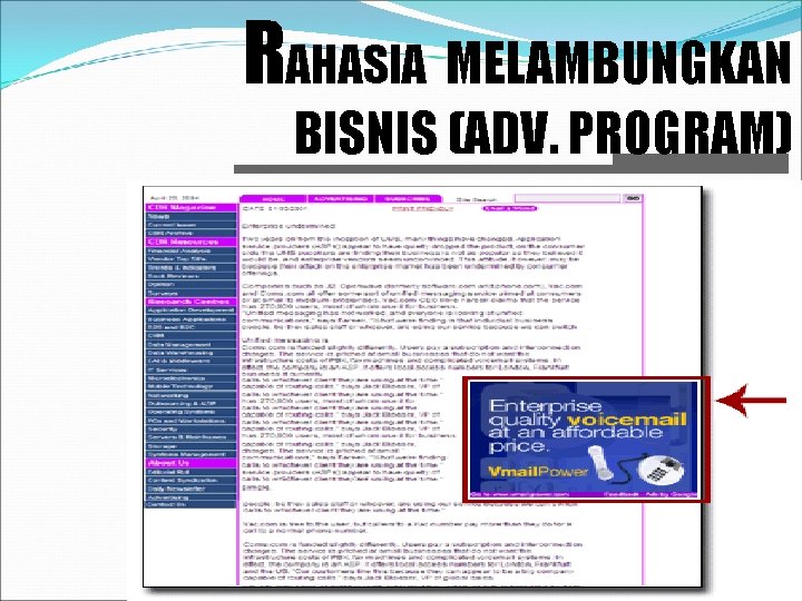 RAHASIA MELAMBUNGKAN BISNIS (ADV. PROGRAM) 