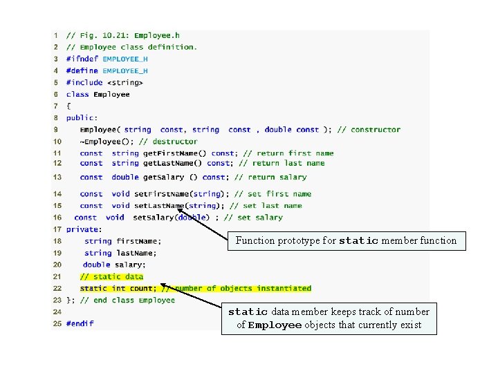 Function prototype for static member function static data member keeps track of number of Function prototype for static member function static data member keeps track of number of