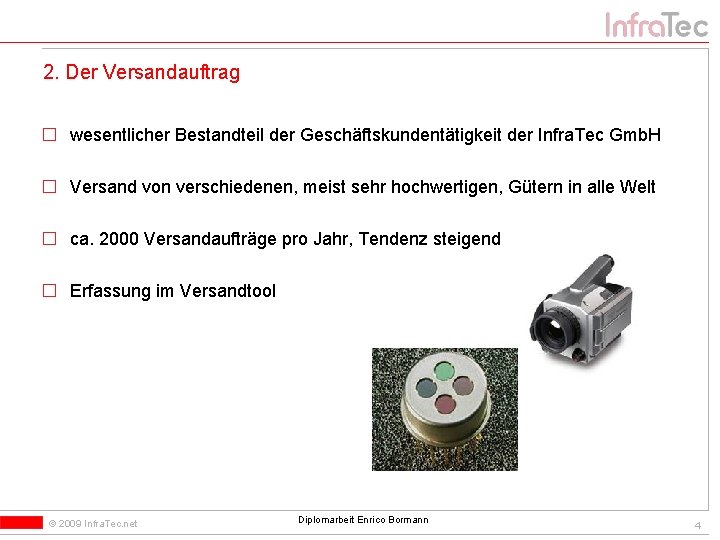 2. Der Versandauftrag wesentlicher Bestandteil der Geschäftskundentätigkeit der Infra. Tec Gmb. H Versand von