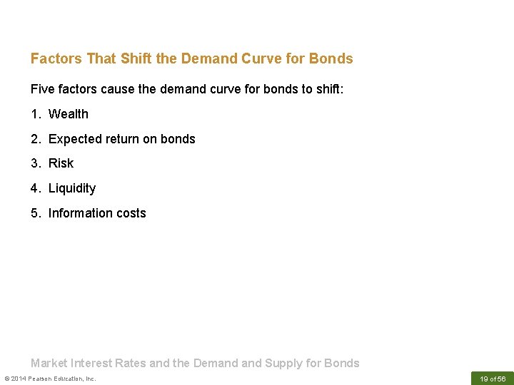 Factors That Shift the Demand Curve for Bonds Five factors cause the demand curve