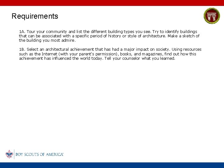 Requirements 1 A. Tour your community and list the different building types you see.