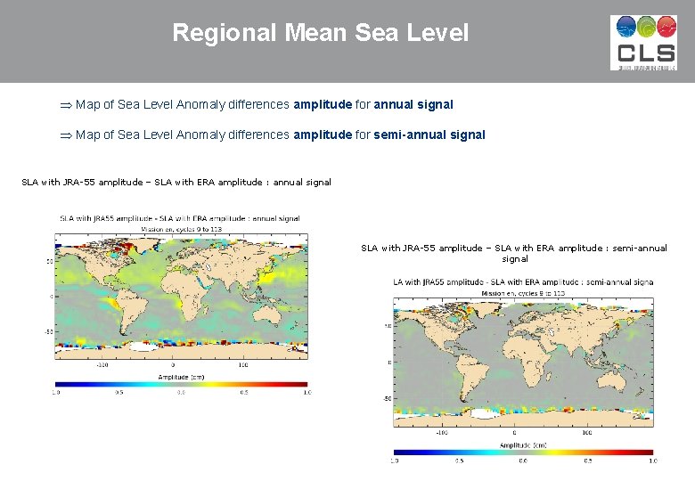 Regional Mean Sea Level Þ Map of Sea Level Anomaly differences amplitude for annual