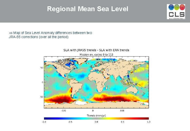 Regional Mean Sea Level Þ Map of Sea Level Anomaly differences between two JRA-55
