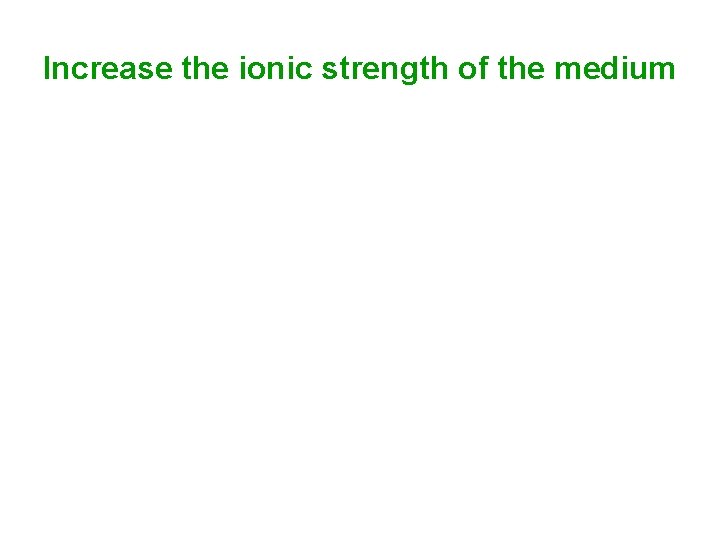 Increase the ionic strength of the medium 