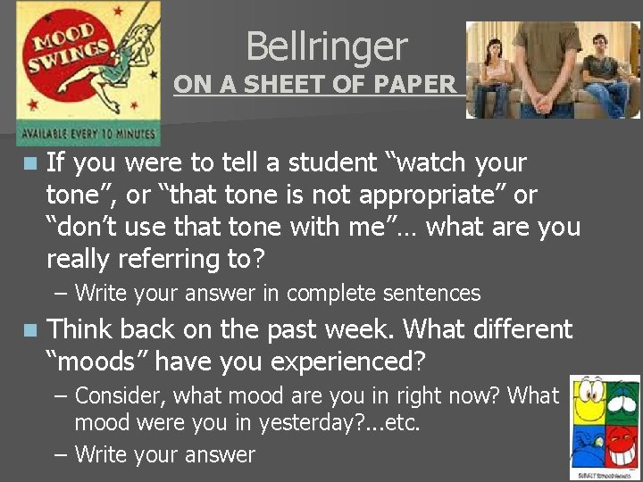 Bellringer ON A SHEET OF PAPER ! n If you were to tell a