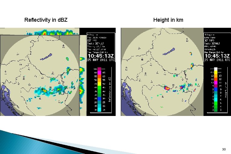 Reflectivity in d. BZ Height in km 30 