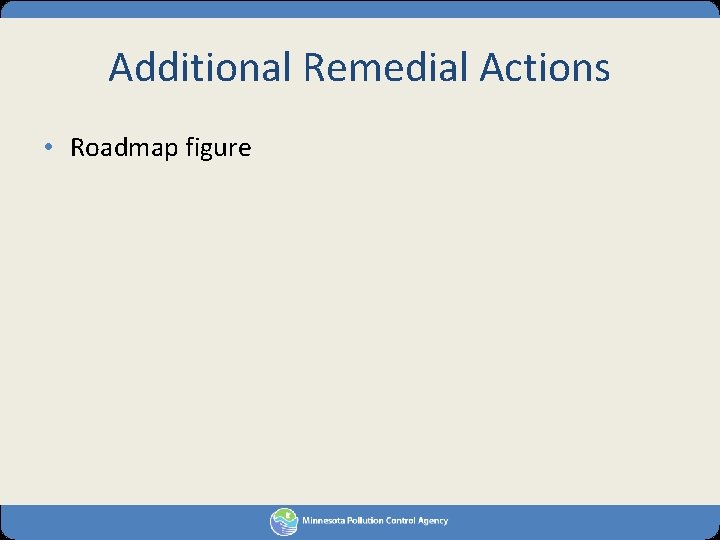 Additional Remedial Actions • Roadmap figure 
