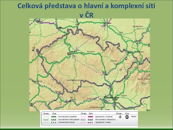 Celková představa o hlavní a komplexní síti v ČR 