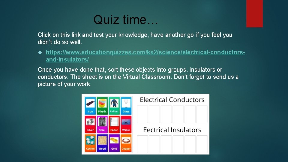 Quiz time… Click on this link and test your knowledge, have another go if