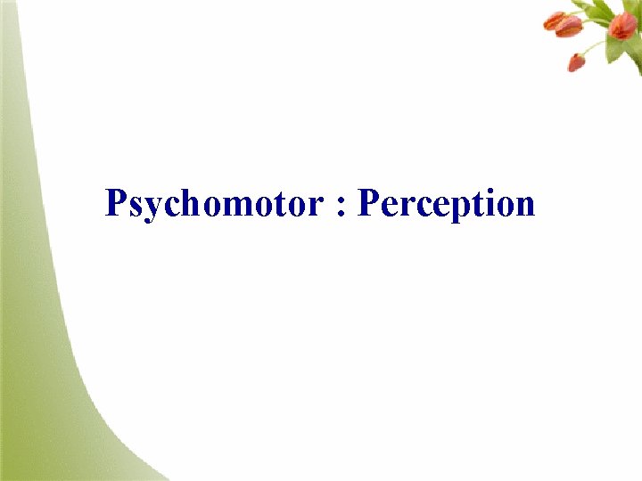 Psychomotor : Perception 