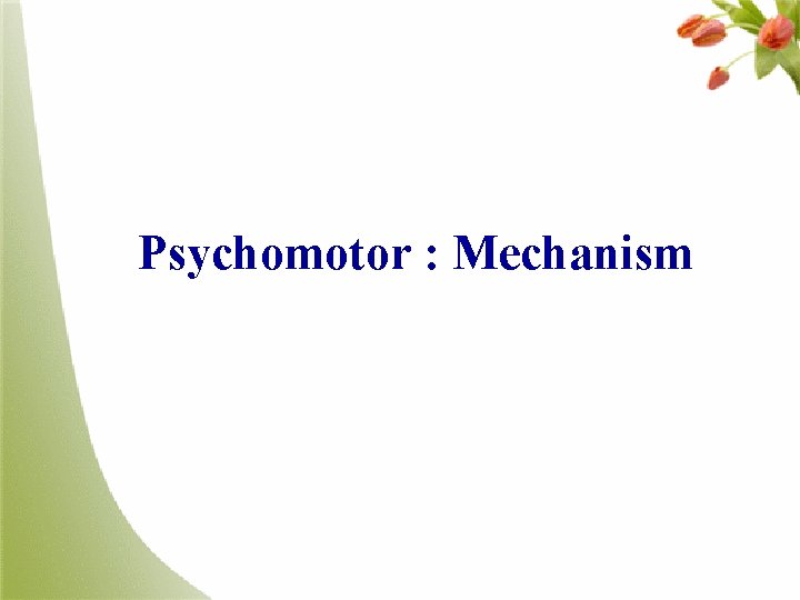 Psychomotor : Mechanism 