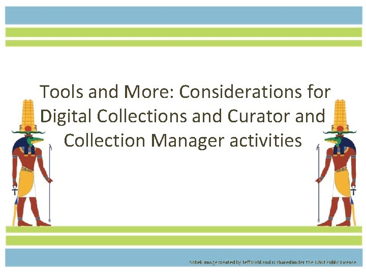 Tools and More: Considerations for Digital Collections and Curator and Collection Manager activities 