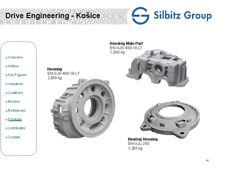 Drive Engineering - Košice Housing Main Part EN-GJS-400 -18 -LT 1, 800 kg o