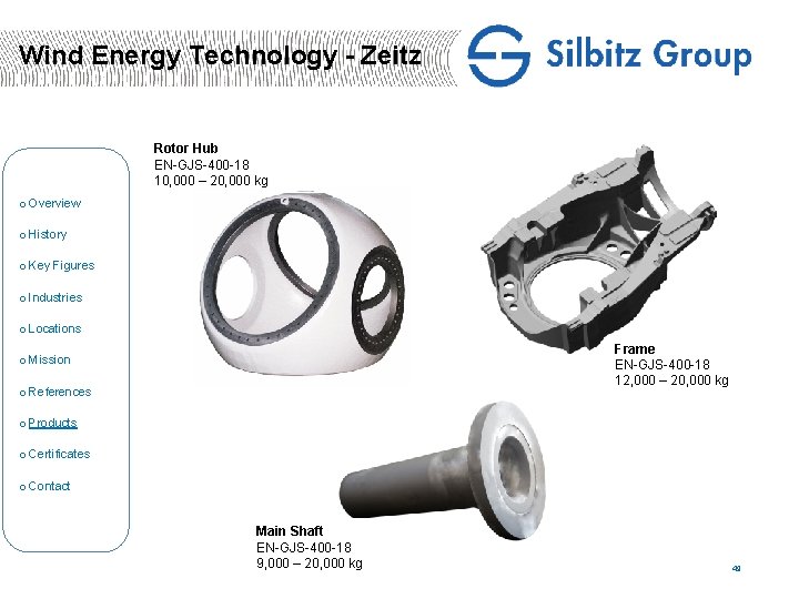 Wind Energy Technology - Zeitz Rotor Hub EN-GJS-400 -18 10, 000 – 20, 000