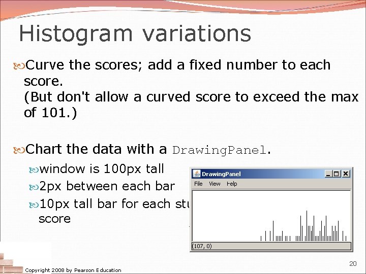 Histogram variations Curve the scores; add a fixed number to each score. (But don't Histogram variations Curve the scores; add a fixed number to each score. (But don't