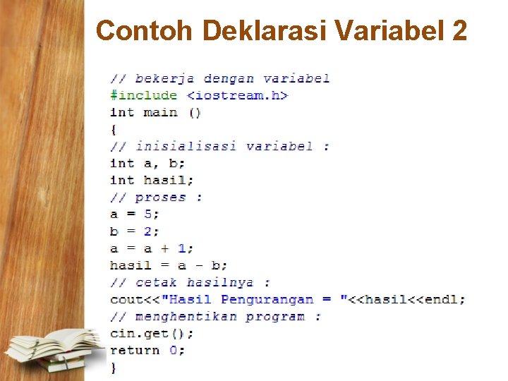 Contoh Deklarasi Variabel 2 