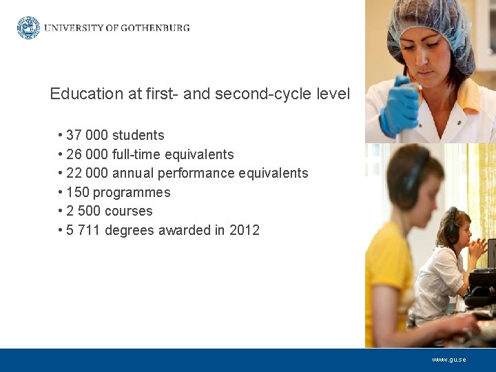 Education at first- and second-cycle level • 37 000 students • 26 000 full-time
