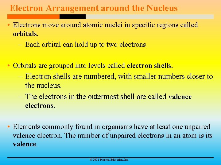 Electron Arrangement around the Nucleus • Electrons move around atomic nuclei in specific regions