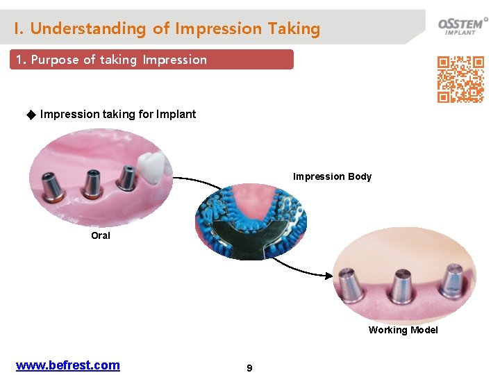 I. Understanding of Impression Taking 1. Purpose of taking Impression ◆ Impression taking for