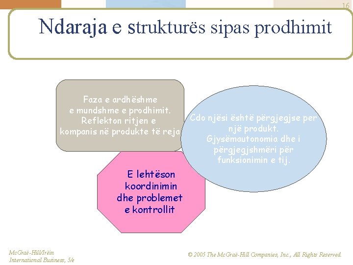 16 Ndaraja e strukturës sipas prodhimit Faza e ardhëshme e mundshme e prodhimit. Reflekton