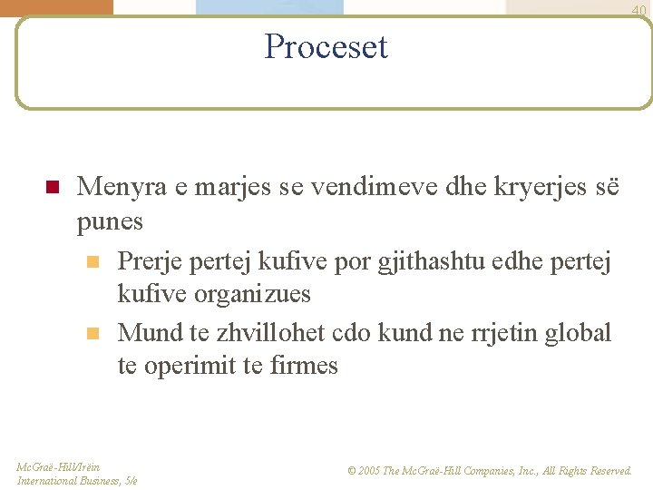 40 Proceset n Menyra e marjes se vendimeve dhe kryerjes së punes n n