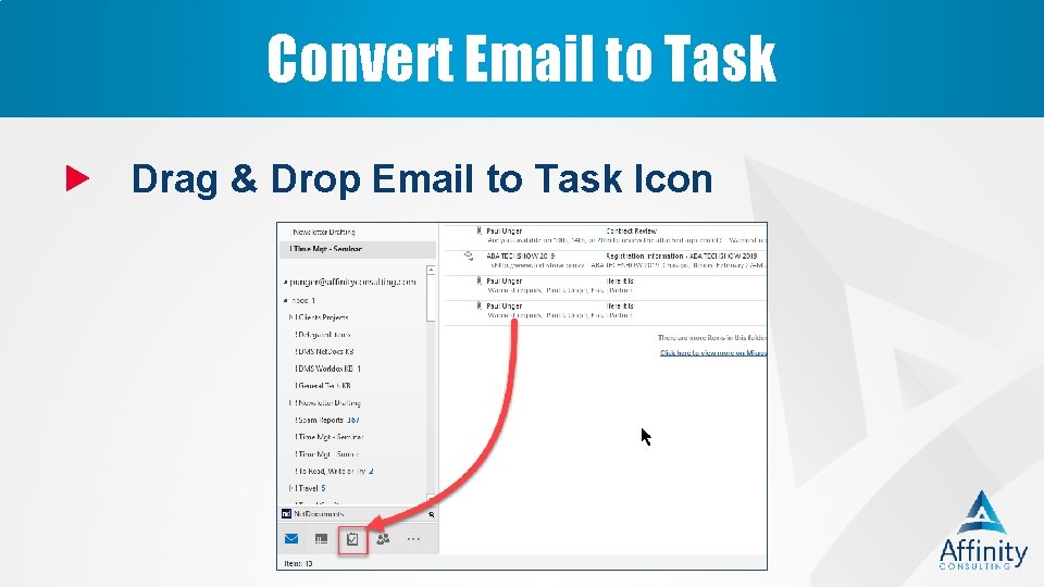 Convert Email to Task Drag & Drop Email to Task Icon 