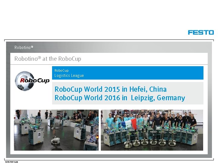 Robotino® at the Robo. Cup Logistics League Robo. Cup World 2015 in Hefei, China