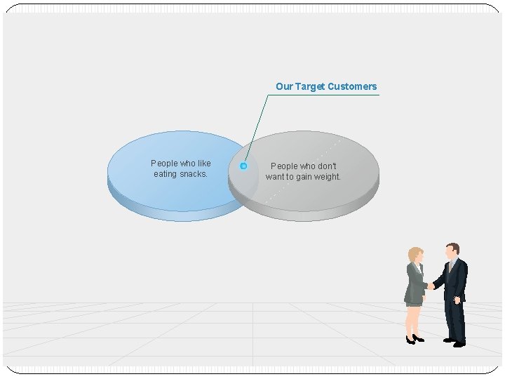 Our Target Customers People who like eating snacks. People who don't want to gain