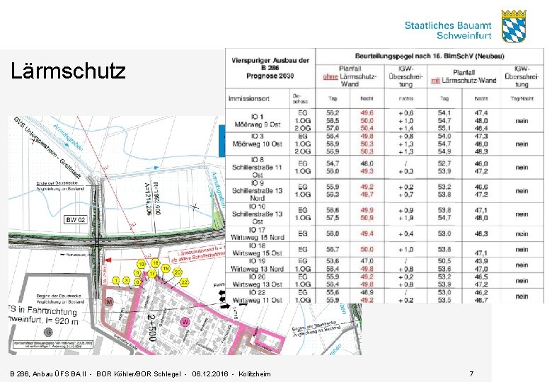 Lärmschutz B 286, Anbau ÜFS BA II - BOR Köhler/BOR Schlegel - 06. 12.