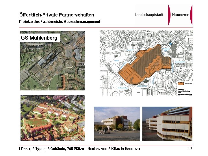 Öffentlich-Private Partnerschaften Projekte des Fachbereichs Gebäudemanagement IGS Mühlenberg 1 Paket, 2 Typen, 8 Gebäude,