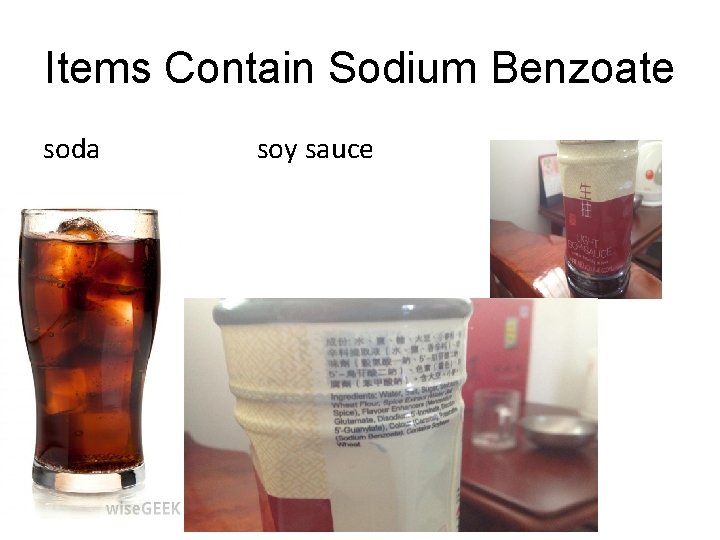 Items Contain Sodium Benzoate soda soy sauce 