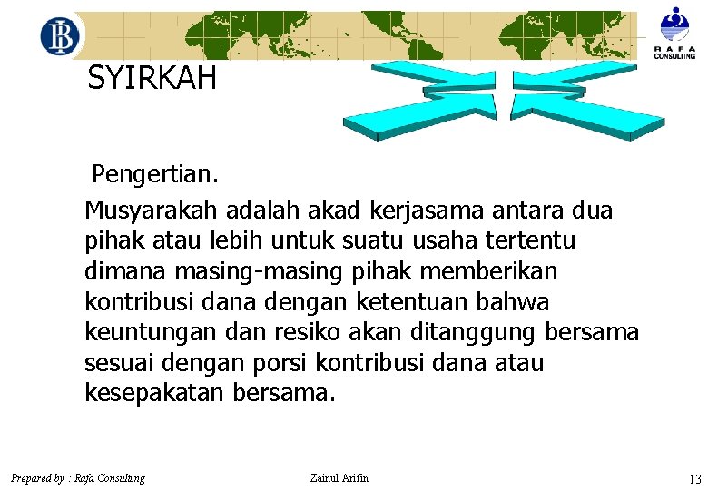 SYIRKAH Pengertian. Musyarakah adalah akad kerjasama antara dua pihak atau lebih untuk suatu usaha