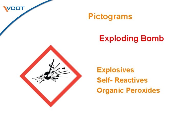 Pictograms Exploding Bomb Explosives Self- Reactives Organic Peroxides Pictograms Exploding Bomb Explosives Self- Reactives Organic Peroxides