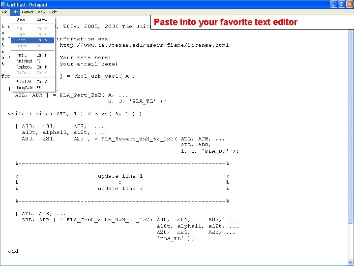 Paste into your favorite text editor 