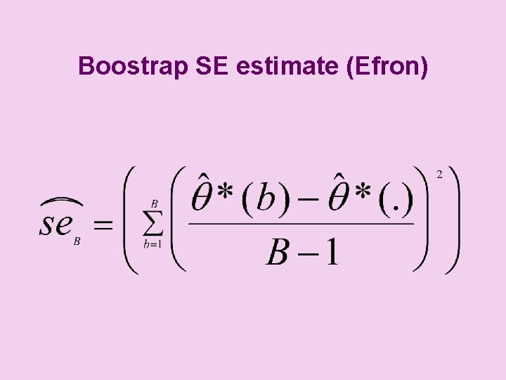 Boostrap SE estimate (Efron) 