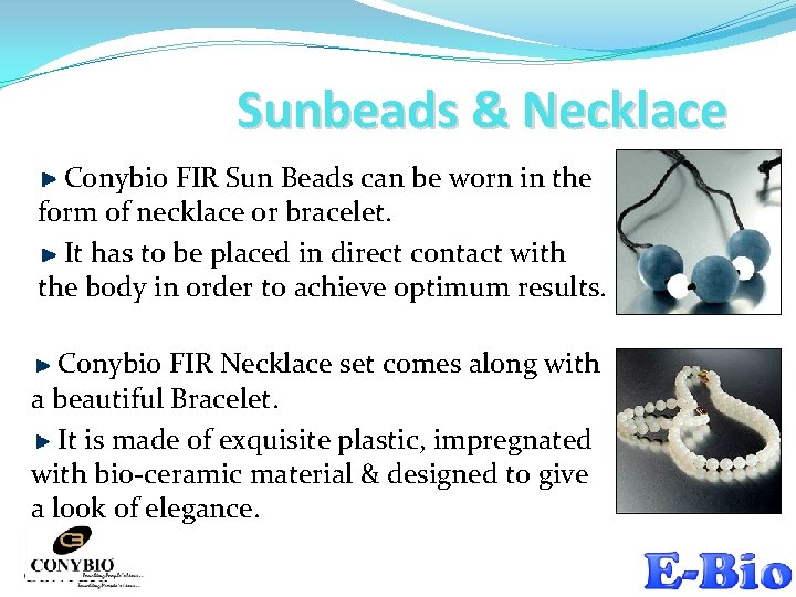 Sunbeads & Necklace Conybio FIR Sun Beads can be worn in the form of