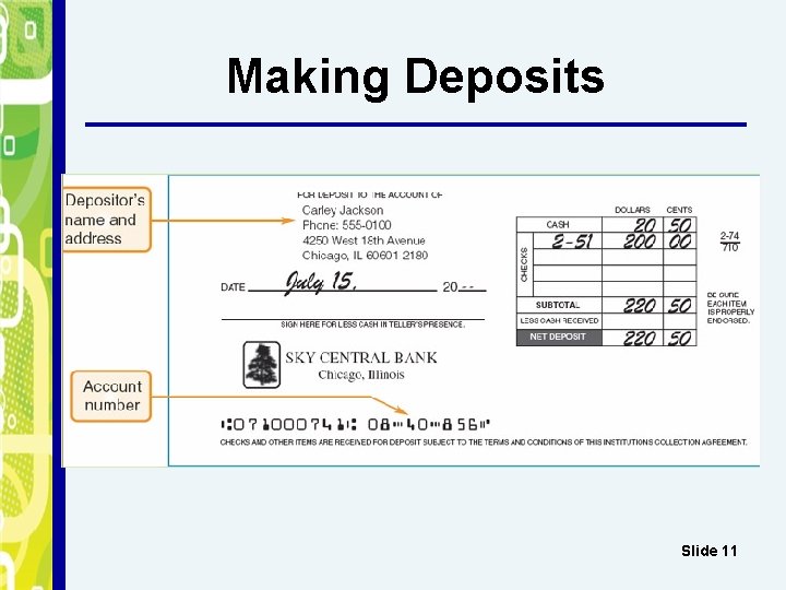 Making Deposits Slide 11 