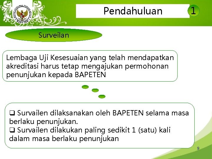 Pendahuluan 1 Surveilan Lembaga Uji Kesesuaian yang telah mendapatkan akreditasi harus tetap mengajukan permohonan