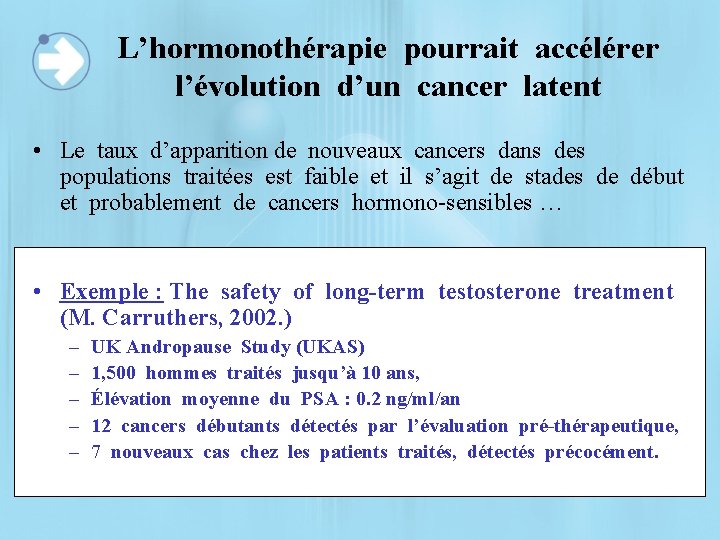 L’hormonothérapie pourrait accélérer l’évolution d’un cancer latent • Le taux d’apparition de nouveaux cancers