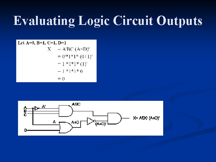 Evaluating Logic Circuit Outputs 