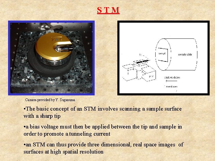 STM Camera provided by Y. Suganuma • The basic concept of an STM involves