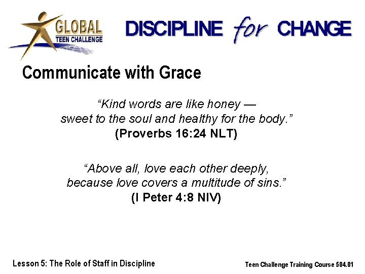 Communicate with Grace “Kind words are like honey — sweet to the soul and